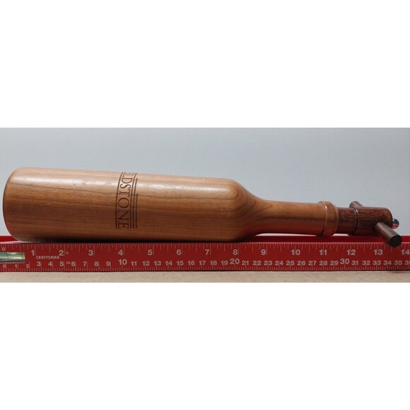 14" Tall Large Wood Pepper Grinder Commercial Mill Wine Bottle Fieldstone VTG - Picture 11 of 13